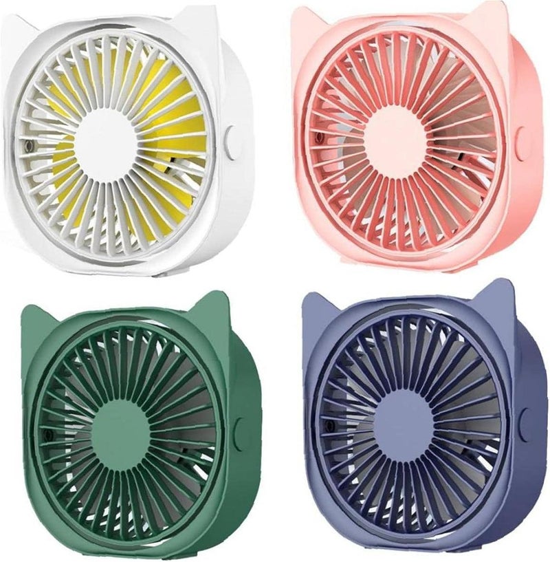 woobles USB Desk Fan Portable Cat Ear Mini Desk Fan 3 Speeds Adjustable 360°Rotation Fan for Home Office Outdoor Travel Pink Durable - Image 5